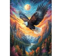 Eagle Flying in Moonlight Puzzle 300 Pezzi Relax E Meditazione Mitos Cuento De Hadas Rompicapo Mindfulness Attività Per Il Benessere Riduzione Dell'ansia Regalo Per Tutti 300 PCS