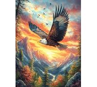 Eagle Flying Over A Fiery Mountain Puzzle 1000 Pezzi Per Principianti Assoluti Animal Plant Cartone Rigido Difficoltà Bassa Per Imparare Con Guida Passo Passo Qualità Garantita Con Poster 1000 PCS