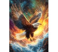 Eagle Flying Over A Fiery Mountain Valley Puzzle 1000 Pezzi Arte Pop Mondiale Science Fiction Magical Dream Collezione Arte Pop Rompicapo Divertente E Colorato Idea Regalo Per Giovani Adulti 1000 PCS