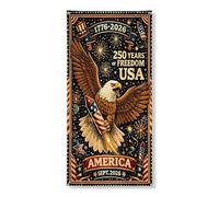 Eagle Freedom - Striscione decorativo per porta d'ingresso, tema patriottico vintage americano, per interni ed esterni, per festival e vacanze, 91 x 182 cm