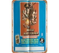 Eagle has landed, The 1976 Vintage Movie Poster Tin Sign, Retro of Classic Old Film Poster Targa in metallo TV Bar Wall Club Restaurant Man Cave Decorazione da parete 20 x 30 cm Targhe retrò.