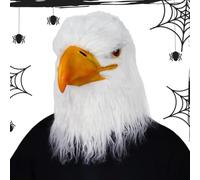 Eagle Head mmask | Realistic Latex Full Head Animal Costume For Adults | Realistic Latex Eagle Head mmask With Closed Mouth Design, Full Head Coverage, Perfect For Halloween, Cosplay, And Parties.