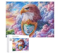 Eagle Head with Dove Shield in Sky Puzzle 500 Pezzi Per Anziani Svago A Casa Allenamento Del Pensiero Regalo Per Comfort 500 PCS