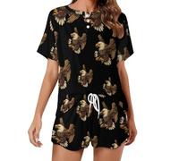 Eagle Holding Rat - Set pigiama da donna a maniche corte e pantaloncini, 2 pezzi, Stile:, 3XL