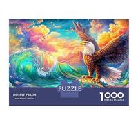 Eagle Holds Fish by Ocean Waves Puzzle Da 1000 Pezzi Majestic Eagle Perfetto Regalo Di Compleanno Per Bambini E Adulti 70x50cm/1000pcs