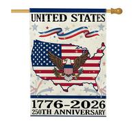 Eagle House, bandiera patriottica tradizionale con stelle e strisce rosse per il giorno dell'indipendenza rossa su entrambi i lati, decorativa, per esterni, patio, prato, ingresso, campeggio, 71 x 101