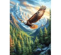 Eagle in Mountain Sky Rompicapo 1000 Pezzi Per Regalo Di Battesimo Cartone Spesso Per Bambini Fairy Tale Oil Painting Dream Tema Baby Per Attività Educativa Con Confezione Regalo Da Passatempo 1000 PC