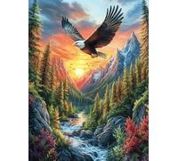 Eagle in Mountain Sunset Rompicapo 1000 Pezzi Per Decorazione Murale Grande Formato Wild Animals Fantasy Fairy Tale Cartone Rigido Panoramico Per Pareti Ampie Stampa Ad Alta Definizione 1000 PCS