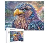 Eagle in Water with Stormy Sky Puzzle 500 Pezzi Per Coppie Serata A Casa Sfida Intellettuale Regalo Per San Valentino 500 PCS