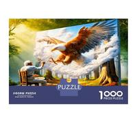 Eagle Man Tree Chair 1000 Pezzi Bundle Puzzle Majestic Nature Bond Puzzle Cartone Extra Spesso - Preferito Dai Collezionisti, Relax Mentale, Pause Ufficio, Viaggio E Regali Festivi 38x26cm/1000pcs