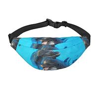 Eagle - Marsupio da viaggio e corsa, grande, alla moda, per sport all'aria aperta, Delfini Viso Sorridente, Taglia unica