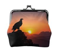 Eagle Mountain Peak - Portamonete in pelle con chiusura a bacio, piccola pochette