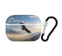 Eagle Mountains - Custodia protettiva antiurto per Airpods Pro di seconda generazione, con moschettone, anti-caduta, colore: bianco