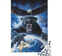 Eagle, Panther & Raven Art Print Puzzle Impossible 1000 Pezzi Decorazione Per La Casa. Rilassamento E Intelligence Per Adulti E Ragazzi Da 14 Anni 52x38cm/1000pcs