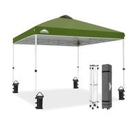 EAGLE PEAK Baldacchino pieghevole con borsa per il trasporto con ruote, 8 perni, 4 corde, 4 borse per camion - Facile installazione, 10 x 10 piedi, 100 piedi quadrati di ombra, verde erba