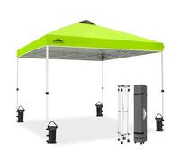 EAGLE PEAK Baldacchino pieghevole con borsa per il trasporto con ruote, 8 perni, 4 corde, 4 borse per camion - facile da installare, 10 x 10 piedi, 100 piedi quadrati di ombra, verde neon
