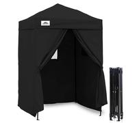 EAGLE PEAK Flex - Tettoia pop-up ultra compatta, 1,5 x 1,5 m, riparo dal sole, spogliatoio, baldacchino portatile per piscina, servizi fotografici alla moda o campeggio, colore nero