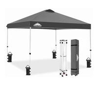 EAGLE PEAK Gazebo da 3 m x 3 m, tenda istantanea per esterni, con gambe dritte, colore grigio