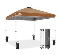EAGLE PEAK Gazebo pieghevole con borsa con ruote, 8 picchetti, 4 corde, 4 sacchetti per pesi, montaggio facile, 3 x 3 m, 9 m² di ombra, cachi