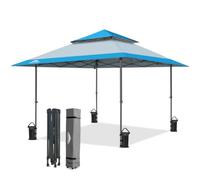 EAGLE PEAK Tenda a baldacchino a baldacchino con gambe dritte a baldacchino istantaneo esterno, rifugio pieghevole semplice con grondaia autoespandibile, 15,4 m² di Ombre, blu chiaro