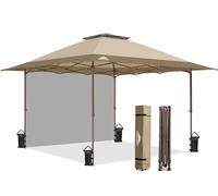 EAGLE PEAK Tenda a baldacchino istantanea 13x13 con tenda per la privacy, installazione rapida, pieghevole, ombra di 169 piedi quadrati, beige