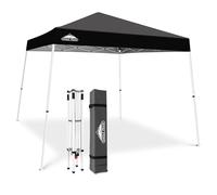 EAGLE PEAK Tenda a baldacchino pieghevole con gambe inclinate, 3 x 3 m, per esterni, facile da installare, colore: nero