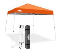 EAGLE PEAK Tenda a baldacchino pieghevole con gambe inclinate, 3 x 3 m, per esterni, facile da installare, colore: arancione