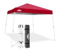 EAGLE PEAK Tenda a baldacchino pieghevole con gambe oblique, 3 x 3 m, per esterni, facile da montare, colore: rosso