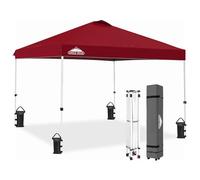 EAGLE PEAK Tenda pop-up con borsa per il trasporto con ruote, 8 picchetti, 4 corde, 4 sacchi per pesi, tenda da sole facile da installare, 3 x 3 m, 90,5 m² di ombra, bordeaux