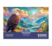 Eagle Perches by Rainbow Mountains Puzzle Da 1000 Pezzi Majestic Eagle Perfetto Per Uomini, Donne, Anziani E over 65 38x26cm/1000pcs