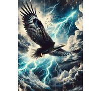 Eagle Puzzle da 1000 pezzi per adulti, aquila penetra nuvole e fulmini, puzzle jigsaw impossibili puzzle jigsaw per adulti, 50 x 70 cm