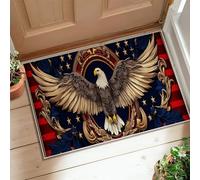 Eagle Runner - Tappeto patriottico classico con stelle e strisce per il giorno dell'indipendenza, a pelo basso, morbido, resistente alle macchie, per cucina, ingresso, bagno, porta, decorazione, 0,6 x