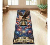 Eagle Runner Tappeto, Patriottico Festive Freedom Bell Fireworks Independence Day Red Low Pile Home Indoor Pattern Tappeti non spargimento per cucina, lavanderia, porta d'ingresso, decorazione 0,6 x