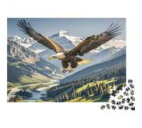 Eagle Soaring Mountains 100% Recycled Cardboard Eagle over Valley 1000 Piece Puzzle for Adults The Impossible Challenge Fun Present 70x50cm/1000pcs