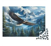 Eagle Soaring Mountains Colourful Eagle on Snow Peak 1000 Pcs Jigsaw Puzzles Adults Brain Development Classic Educational Games 52x38cm/1000pcs