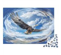 Eagle Soaring-Nature Wildlife Art 1000 Piece for Women & Men Eagle Flying in A Crystal Sphere Fun And Challenging Family Game Gift Idea 70x50cm/1000pcs