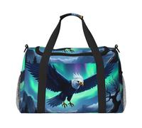 Eagle Soaring Night Sky - Borsone da viaggio impermeabile, compatto, per sport, palestra e fine settimana, per uomini e donne
