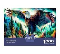 Eagle Standing in Forest 1000 Pezzi Puzzle Per Adulti Spiritual Raptor Puzzle Cartone Premium - Anti-stress E Decorazione Murale, Regalo Per Donne, Uomini E Anziani Appassionati 52x38cm/1000pcs