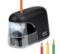 Eagle - Temperamatite elettrico a batteria, con luce LED che si illumina mentre si tempera Nero