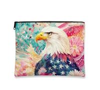 Eagle - Trousse per cosmetici, con motivo floreale, da donna, portatile, in tela, con cerniera, per l'estate, Multicolore, 7x9 Inch, Aquila