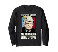 Eagle Trump Retro Identifico come libero I miei pronomi sono USA Maglia a Manica