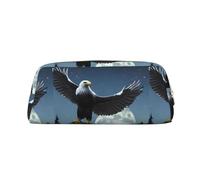 Eagle Under The Stars - Astuccio in pelle leggera e portatile con cerniera, 20,5 x 5,5 x 8 cm, per ufficio, viaggi, trucchi, Oro, Taglia unica, Portamonete