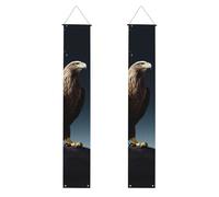 Eagle under the stars Banner per portico per porta d'ingresso bandiera da appendere per vacanze stagionali portico segno di benvenuto per interni ed esterni decorazioni di laurea classe del 2025
