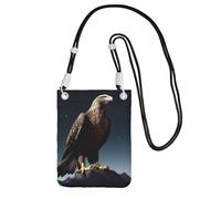 Eagle under the stars Borsa a tracolla per telefono da donna e uomo, impermeabile, mini borsa a tracolla per cellulare, con tracolla regolabile, da viaggio, per cellulare, da cintura, nero, taglia