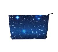 Eagle Under The Stars - Borsa cosmetica portatile di grande capacità, in velluto a coste, con cerniera, borsa da viaggio, Motivo stella blu, Taglia unica