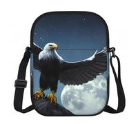 Eagle under the stars Piccola borsa a tracolla - Borsa leggera con zip da donna, borsa a tracolla casual impermeabile per portafoglio da viaggio per telefono