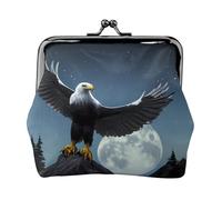 Eagle Under The Stars - Piccolo portamonete da donna, rettangolare, con chiusura a bacio, tascabile, mini portamonete da donna