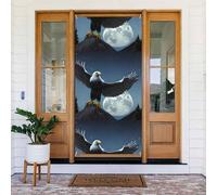Eagle under the stars - Striscione decorato per porta, con stampa, da appendere alla parete per feste