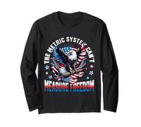 Eagle USA Flag Il Sistema metrico Non può misurare la libertà Meme Maglia a Manica