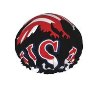 Eagle Usa Flag Pattern Print Large Waterproof Shower Bonnet per donne capelli lunghi, lavabile elastico cappello per capelli da bagno